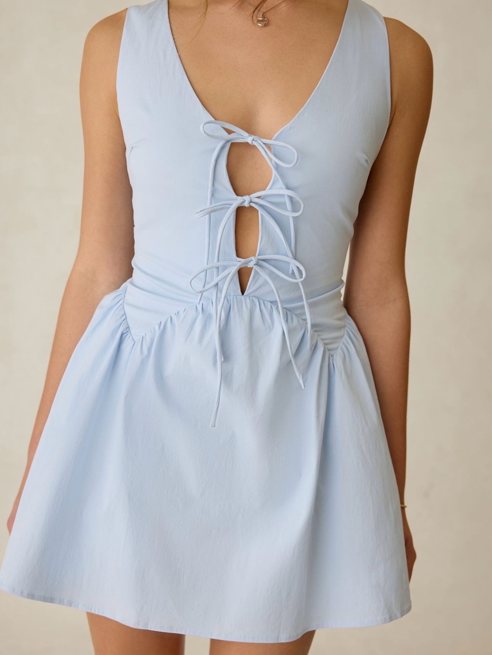 Kiss The Sky Ariana Tie-Front Corset Mini Dress